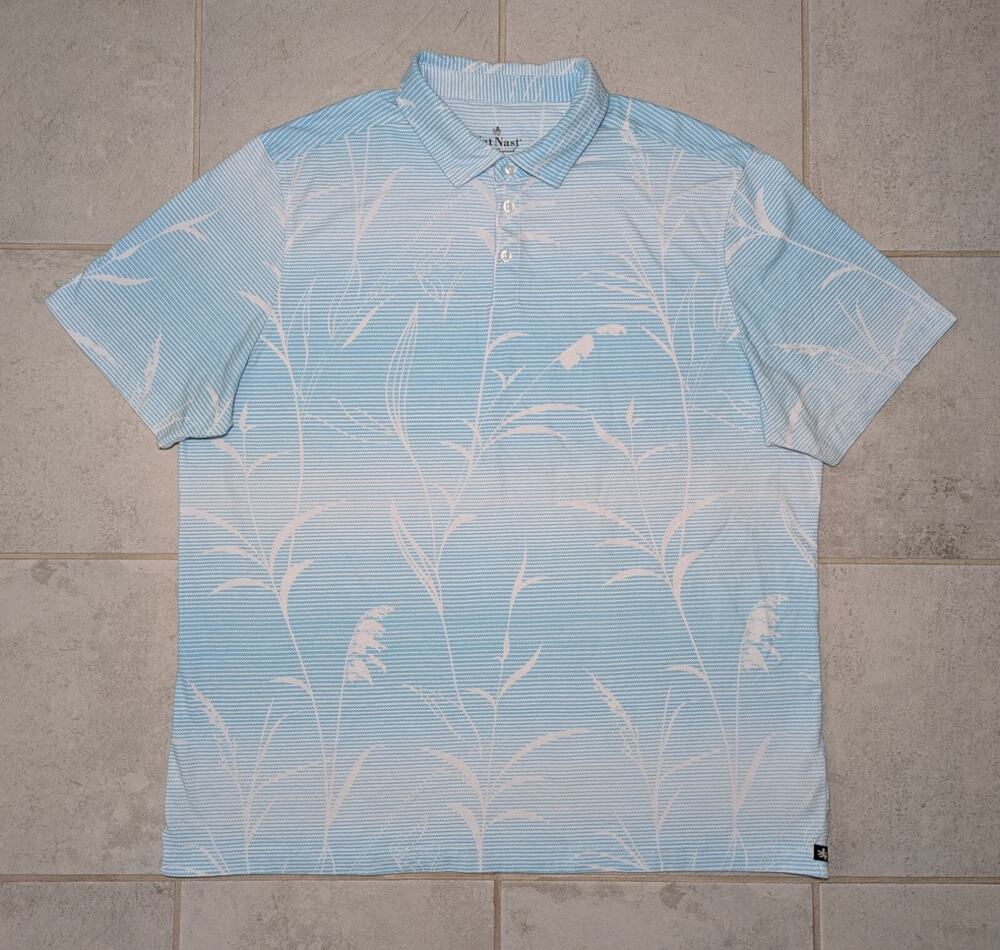 Nat Nast Men's XXL Luxury Originals Short Sleeve Lightweight Floral Polo Shirt